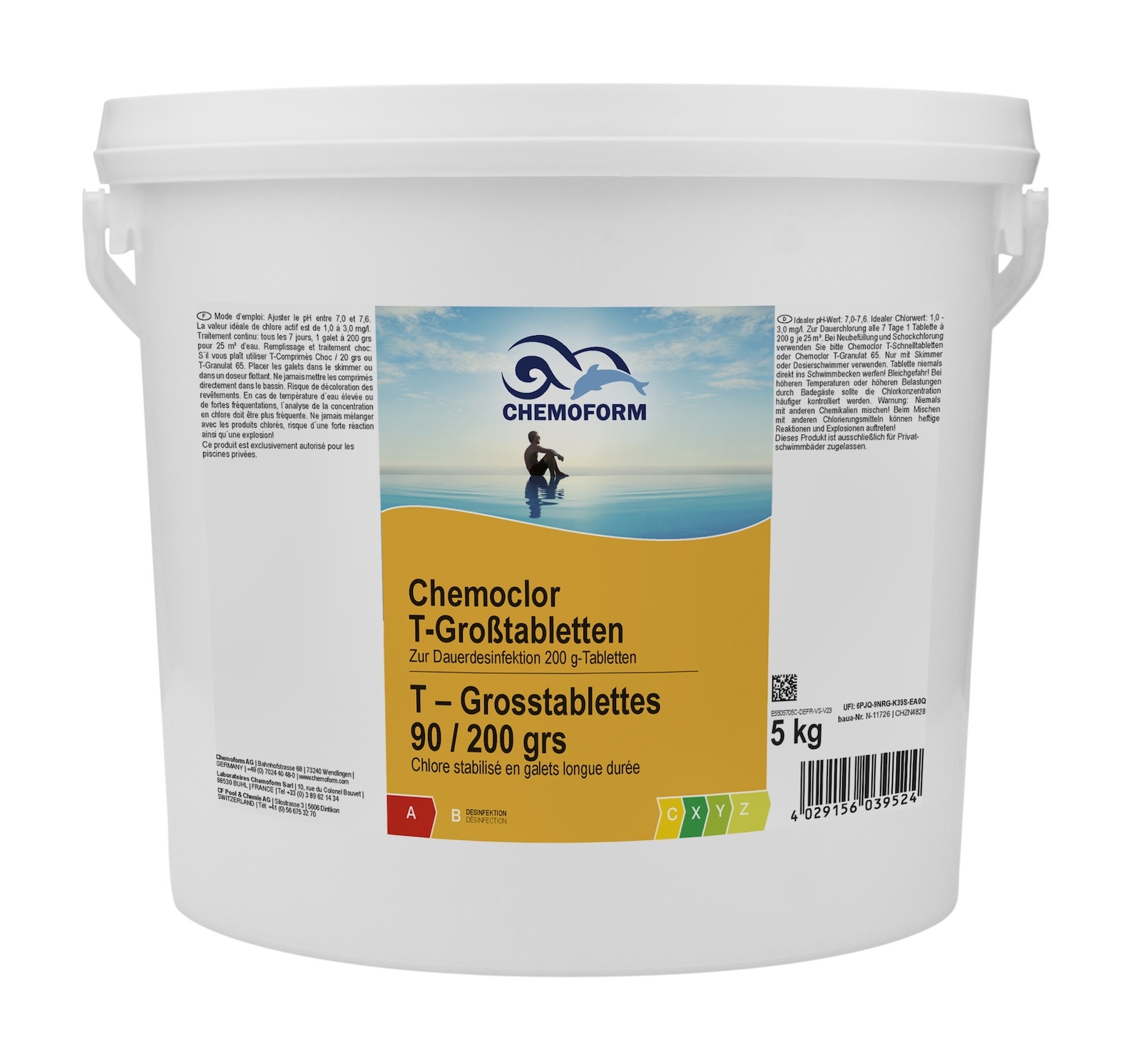 Chemoform Chemoclor T-Großtabletten 200 g Chlortabletten zur Dauerchlorung 5 kg Chemoform Chemoclor T-Großtabletten 200 g Chlortabletten zur Dauerchlorung 5 kg