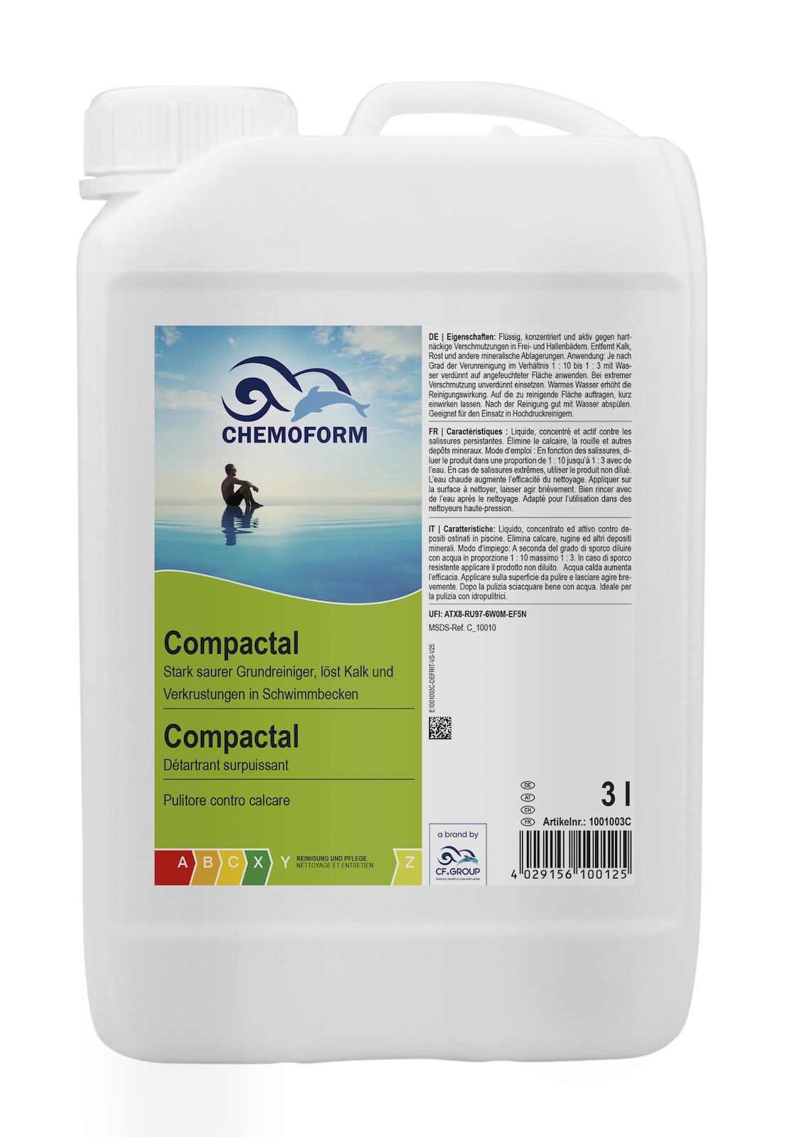 Chemoform Compactal 3 l gegen Kalk, mineralische Ablagerungen, Algen und Rost Chemoform Compactal 3 l gegen Kalk, mineralische Ablagerungen, Algen und Rost