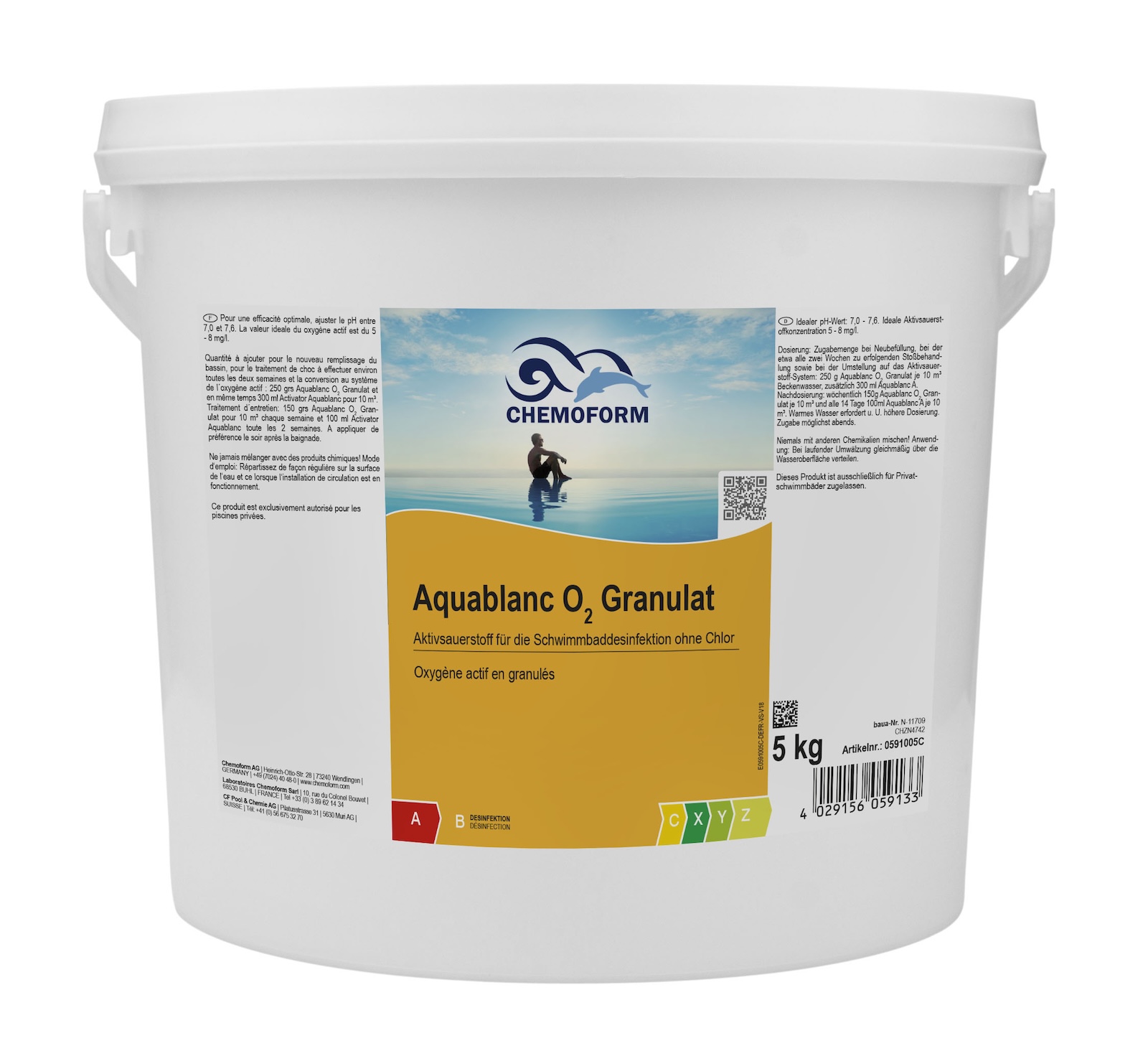 Chemoform Aquablanc O2-Granulat 5 kg Aktivsauerstoff Desinfektion ohne Chlor Chemoform Aquablanc O2-Granulat 5 kg Aktivsauerstoff Desinfektion ohne Chlor