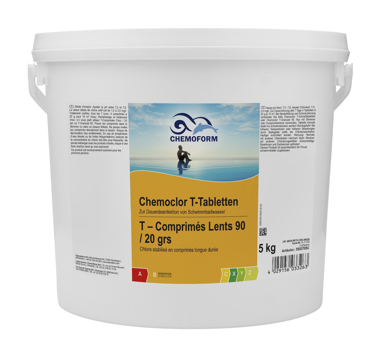 Chemoform Chemoclor T-Tabletten 20 g Chlortabletten zur Dauerdesinfektion 5 kg Chemoform Chemoclor T-Tabletten 20 g Chlortabletten zur Dauerdesinfektion 5 kg