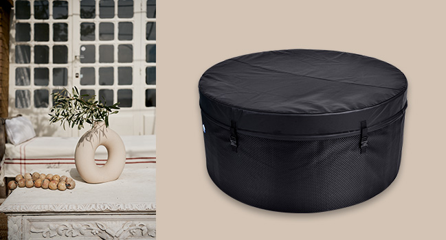 NetSpa Vita Whirlpool halbstarr rund für 4 Personen Ø 156 x 73 cm inkl. Umrandung mit 5 teiliges Mobiliar